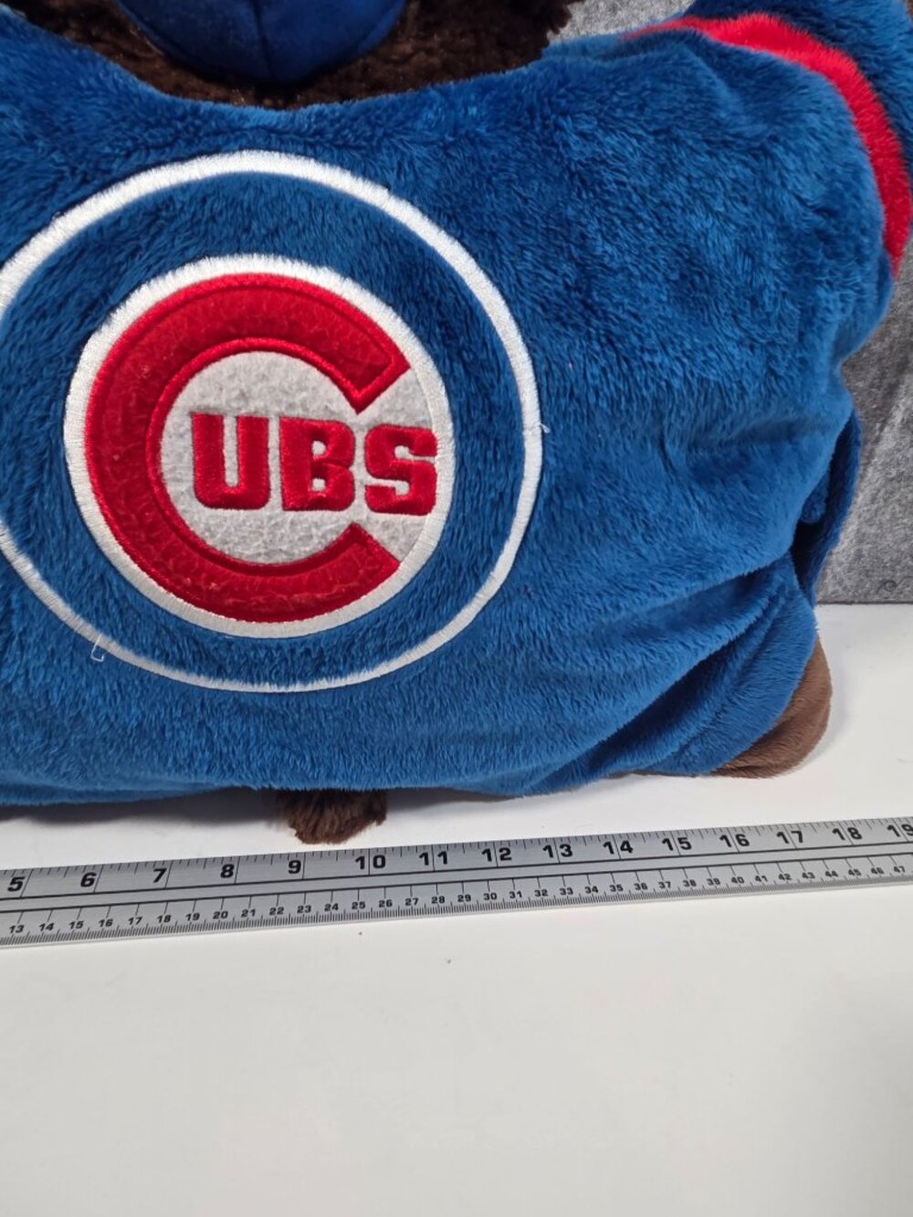 Chicago Cubs MLB Pillow Pet Bear Plush Blue Baseball Sporty Fan Room Decor - Picture 3 of 6